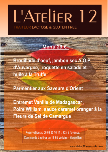 Menu 2 atelier 12 tel 06 69 35 16 15